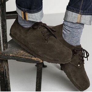 Birkenstock Dark Brown Suede Maine Lace Up Oxfords Size 42